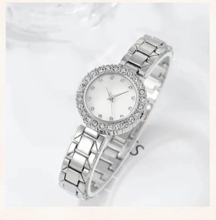 Подарунковий набір для жінок 6 в 1: розкішний годинник "Crown", браслет, сережки, кулон із ланцюжком, кільце