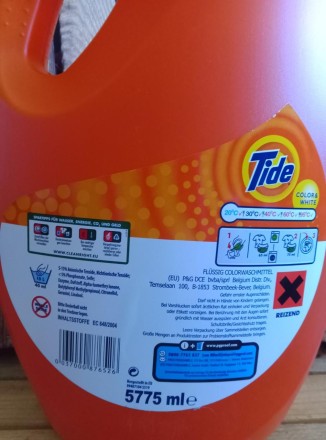 Гель для прання TIDE Original Scent Color & White  5,775л. Procter & Gamble, 105 прань. Бельгія