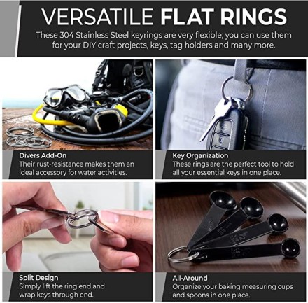 Кільце металеве посріблене для ключів і брелоків 30 мм. Паковання 10 шт.