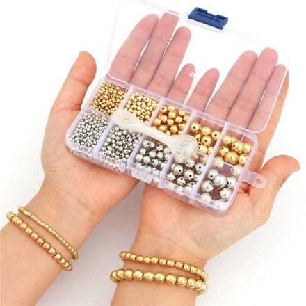 Бісер, намистини перлів, нитчасті намистини, Бокс 1250 шт MIX
