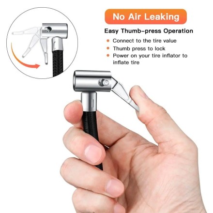 Автомобільний шланг подовжувач, адаптер для насоса компресора. Мідь, 8 мм, 60 см із клапаном скидання тиску