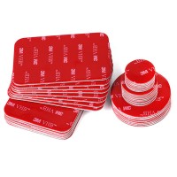 Скотч круглий двосторонній 3M VHB RED SUPER STRONG  27х27мм, квадрат, 10 штук