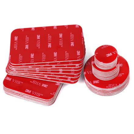 Скотч круглий двосторонній 3M VHB RED SUPER STRONG  27х27мм, квадрат, 10 штук