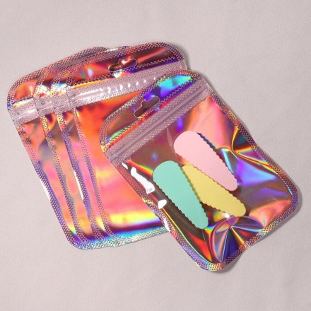 Сувенірний, ювелірний, подарунковий  пакет, паковання "Голограма"  8,5x13 см на ZIP LOCK, лазерне різання. 50 шт