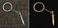 Брелок "Кінжал",  довжина 43 мм, бронза та сталь срібло, найвища деталізація. Міцне кільце.