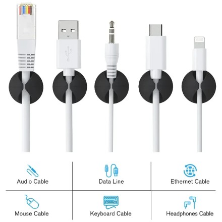 Органайзер для кабелів і шнурів на липучці, силіконовий. Набор 10 шт "Black Management"