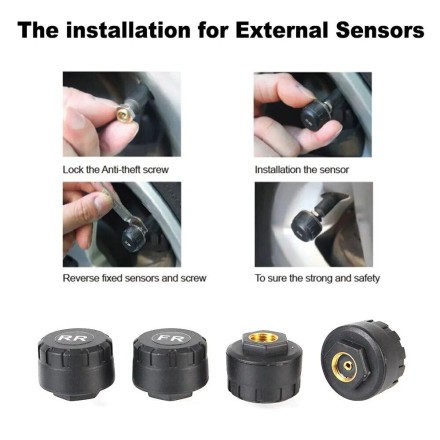 TPMS Android — датчик тиску в шинах 433MHz зовнішні з виведенням на монітор/телефон/GPS Android