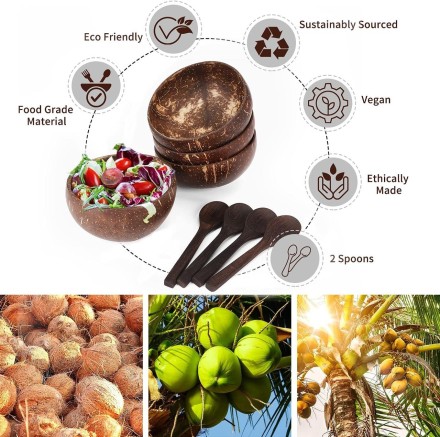 Піала, миска, салатник із натуральної шкаралупи кокоса. Етно Еко кокосовий посуд.