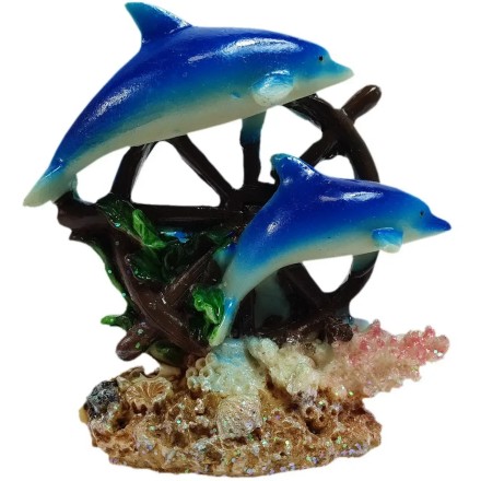 Статуетка Дельфіни у штурвала в асортименті. Кераміка