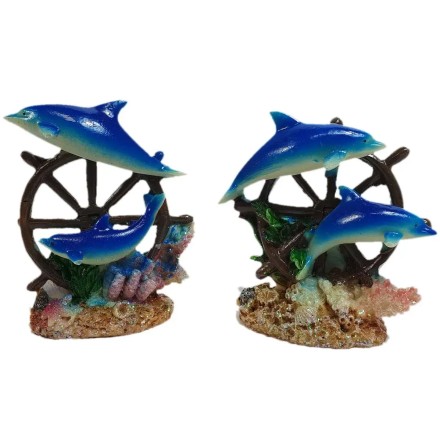 Статуетка Дельфіни у штурвала в асортименті. Кераміка