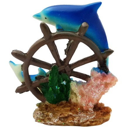 Статуетка Дельфіни у штурвала в асортименті. Кераміка