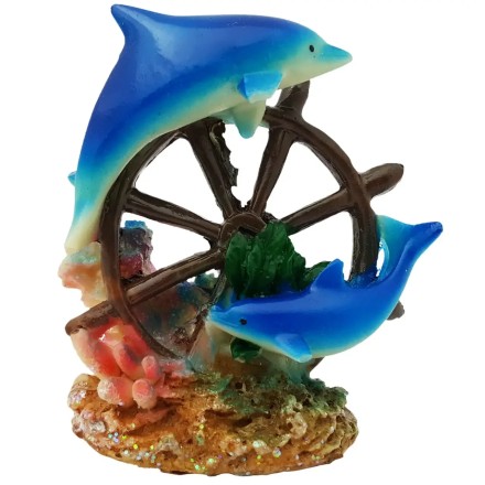 Статуетка Дельфіни у штурвала в асортименті. Кераміка