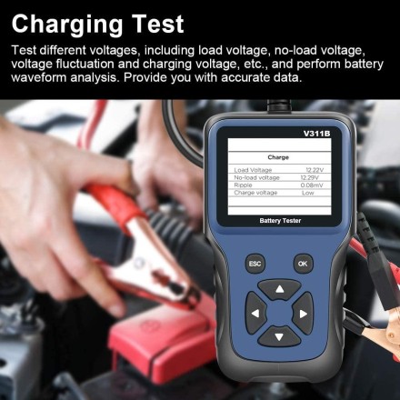 Професійний тестер для АКБ і генератора аналізатор V311B, кольоровий екран, меню російською