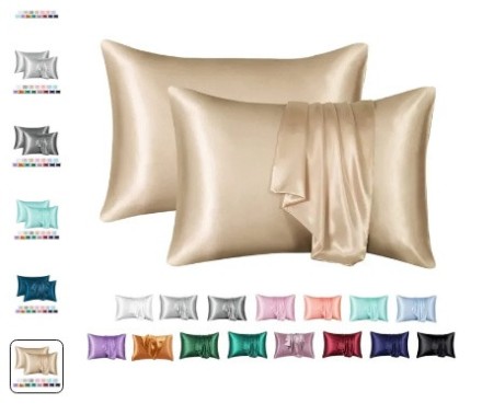 Наволочки атласні, шовкові 50х75, комплект 2 шт., "Antik Bronze Gold", бронзово-золоті