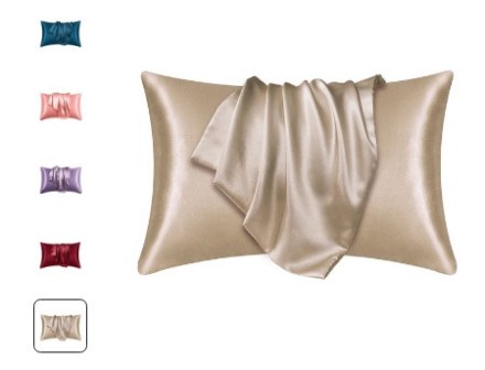 Наволочки атласні, шовкові 50х75, комплект 2 шт., "Antik Bronze Gold", бронзово-золоті