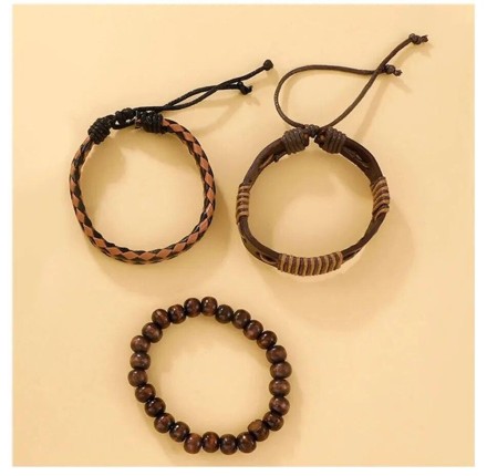 Модний подарунковий набір для чоловіків 4 в 1: розкішний чоловічий годинник "Relogio III Masculino" і три шкіряні браслет