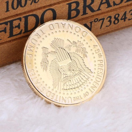 Пам'ятна, ювілейна позолочена монета, колекційна монета "45 Президент США. Дональд Трамп", США, 2018.