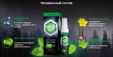 Спрей проти куріння Smoke Out Смок аут. засіб для відмови від куріння