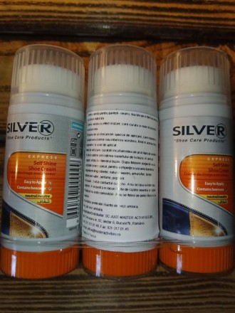 Silver, 30 мл, Крем-блиск, просочення, поліроль для взуття. Безбарвна. З бджолиним воском.
