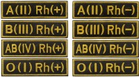 Нашивка на липучці тактична, група крові. Усі групи та Marman. 10 x 2,5 см. Патч шеврон інфрачервоний IR