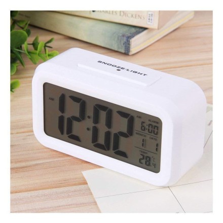 Годинник будильник термометр хронограф з LED-підсвіткою Square Clock DS-300 ST8020