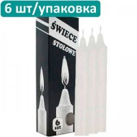 Свічки столові. Свічки польські. Bispol. довжина 15 мм, товщина 2 см. Час горіння 6 годин. Паковання 6 шт. Польща