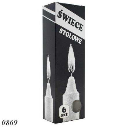 Свічки столові. Свічки польські. Bispol. довжина 15 мм, товщина 2 см. Час горіння 6 годин. Паковання 6 шт. Польща