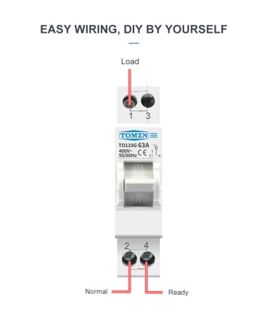 Перемикач навантаження перекидної рубільник TOMZN MTS 40А 1Р дім і генератор