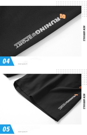 Чоловічі спортивні шорти з кишенями на шнурівці 50-52 5XL, Чорні з оранжевими вставками.