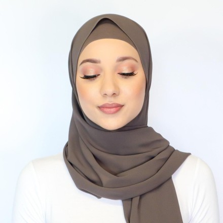 Хіджаб47ський, арабський тюрбан. Шифон. Бордово-коричневий. 175 х 75 - 180 х 80 см