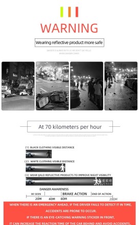 Світловідбивна пов'язка на липучці, універсальний відбивач, рефлектор