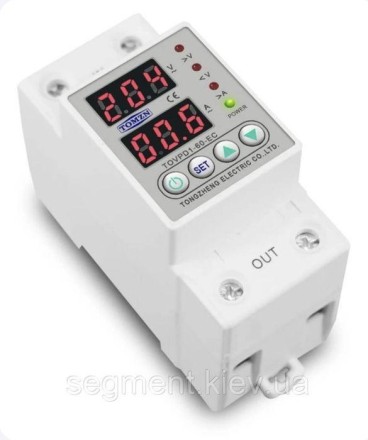 Реле захисту напруги мережі. Обмежувач струму. TOMZN TOVPD1-40-EC на DIN