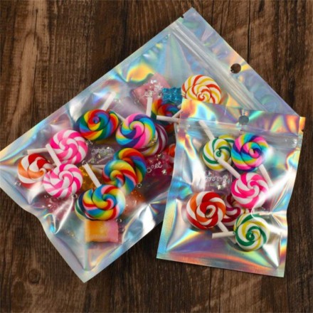 Сувенірний, ювелірний, подарунковий  пакет, паковання "Голограма"  6x10 см на ZIP LOCK, лазерне різання. 50 шт