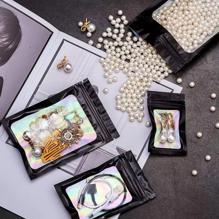 Сувенірний, ювелірний, подарунковий  пакет, паковання "Голограма"  6x10 см на ZIP LOCK, лазерне різання. 50 шт