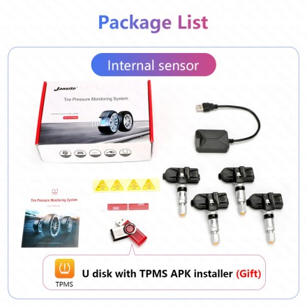 TPMS Android — датчик тиску в шинах 433MHz внутрішні з виведенням на монітор/телефон/GPS Android