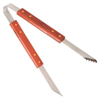 Щипці для гриля, мангала, барбекю Grill tongs Big BBQ, дерев'яні ручки на латунних заклепках, неіржавка сталь, 37