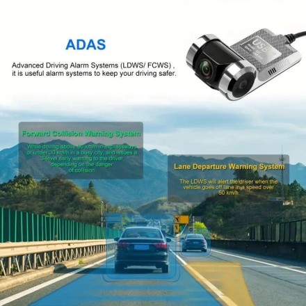 Авто-відеореєстратор HD 1080P Dashcam DVR USB Recorder Android Car with ADUS, LDWS, FCWS