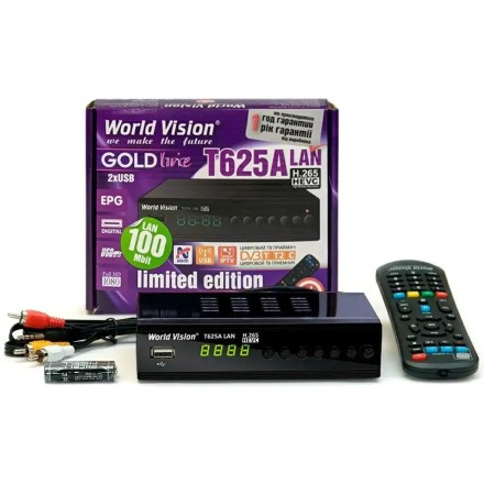 Цифровий ефірний приймач Vision T625A LAN з екраном DVB-T2 IPTV/YouTube/LAN/Wi-Fi/MP4/4K/1080.