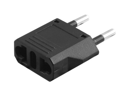 Перехідник мережевий, адаптер живлення з плоскої вилки США на Євро-СНГ  4.8*3.4*1.3см Home R95600