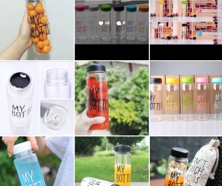 Пляшечка для води з лляним чохлом "My bottle", Free BPA, тритан, 500 мл. Термопляшка TRTAN