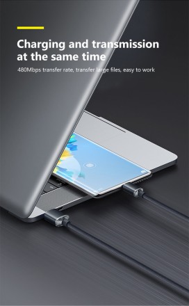 Кабель USB Type C, 120 Вт, 6 А кабель шнур для швидкого заряджання Type C "Tooki"