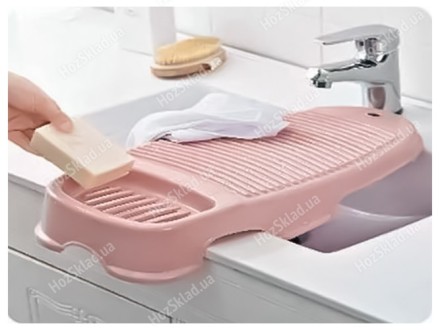 Дошка для прання, пральна дошка, рифлена Stenson WHW40723-7 44Х23,5 см. Гумові антиковзні ніжки