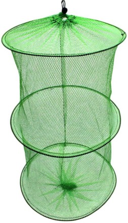 Садок рибальський круглий. 3 каблучки. 30 см х 55 см. Зелений. "Korsar"