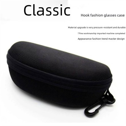 Чохол для окулярів, на блискавці, з карабіном. Чорний