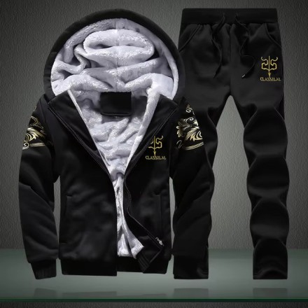 Спортивний костюм  зимовий  з капюшоном, тепла толстовка + штани Black Wolf, 3XL — 4XL