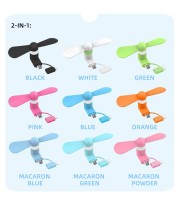 Портативний мобільний вентилятор 2 в 1 в роз'єм Micro USB і Type C (mini fan for Android)