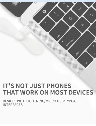 Портативний мобільний вентилятор 2 в 1 в роз'єм Micro USB і Type C (mini fan for Android)