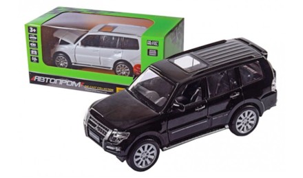 Модель авто 1/34 автомобіль Mitsubishi Pajero 4WD Turbo, чорний, білий. Якість!