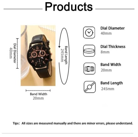 Модний подарунковий набір для чоловіків 4 в 1: розкішний чоловічий годинник "Relogio II Masculino" і три шкіряні браслети