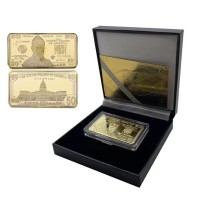Колекційний слиток "Bar United States Of America 50 dollar",  Troy Ounce1 OZ Fine Gold, позолочений 24K слі